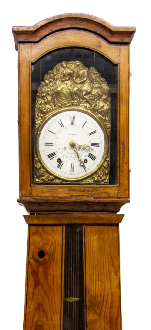 FRENCH MORBIER STANDING PINE LONG CASE CLOCK (1 of 6)
