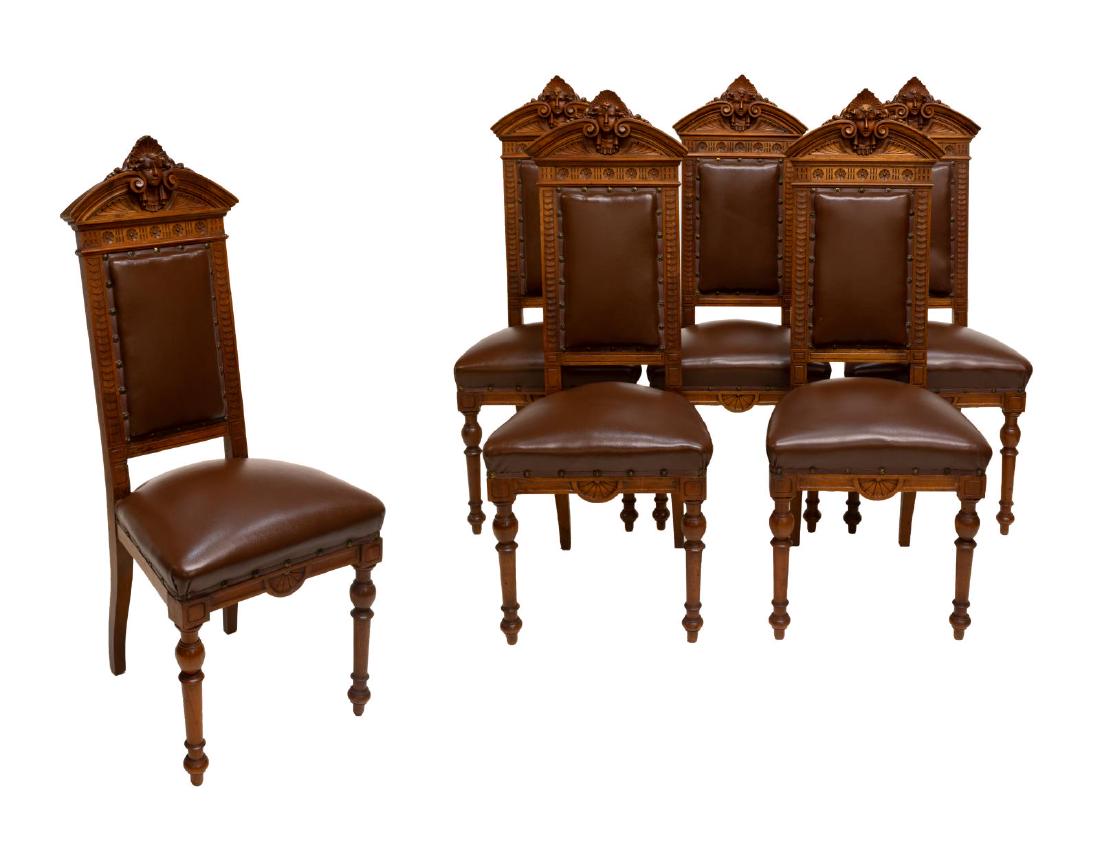 (6) ANTIQUE LOUIS PHILIPPE FIGURAL DINING CHAIRS (1 of 3)