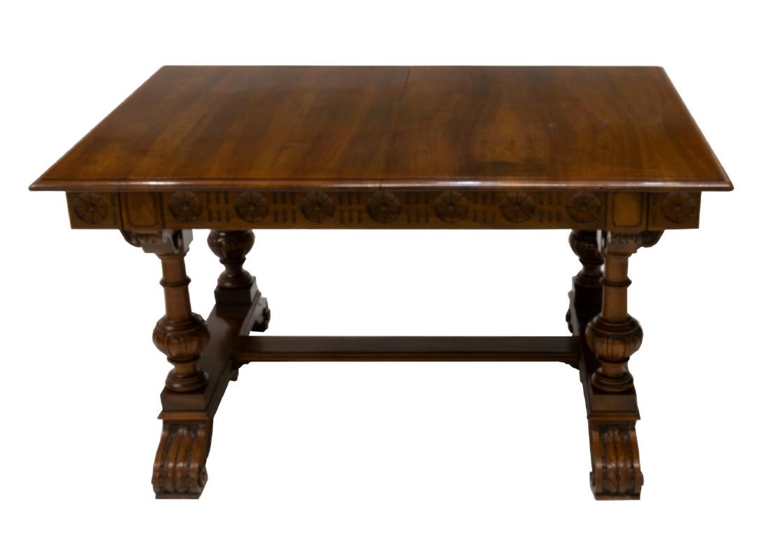 ITALIAN CARVED WALNUT EXTENSION DINING TABLE (1 of 2)