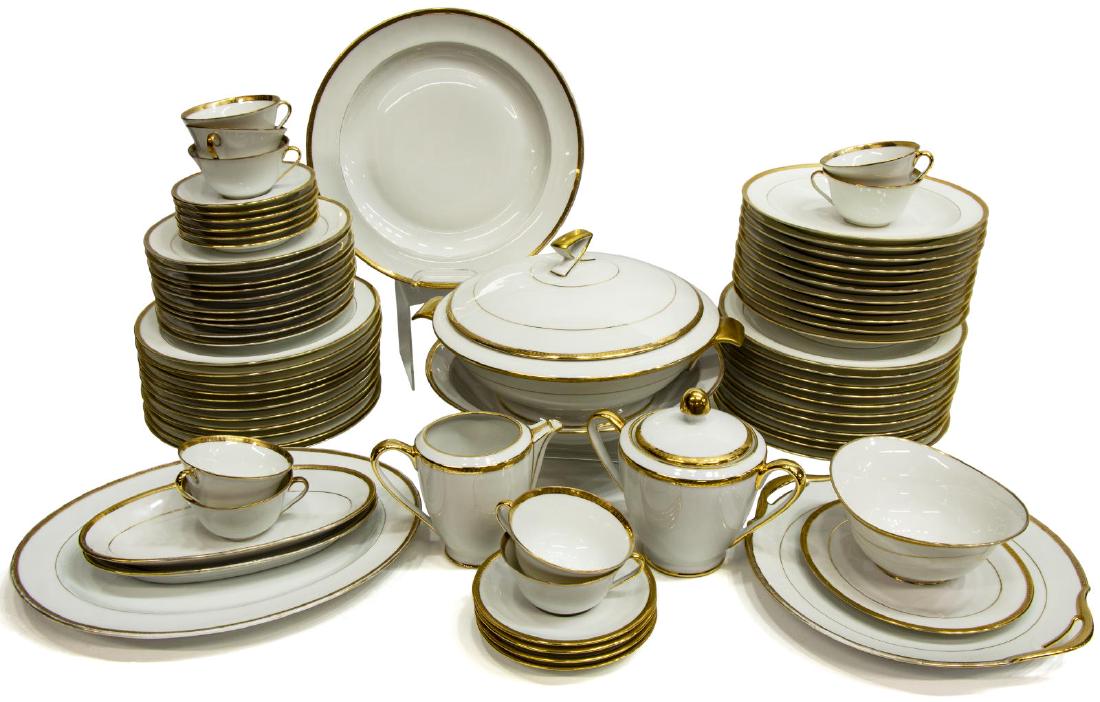 (72) FRENCH LIMOGES GILT PORCELAIN DINNER SERVICE (1 of 5)