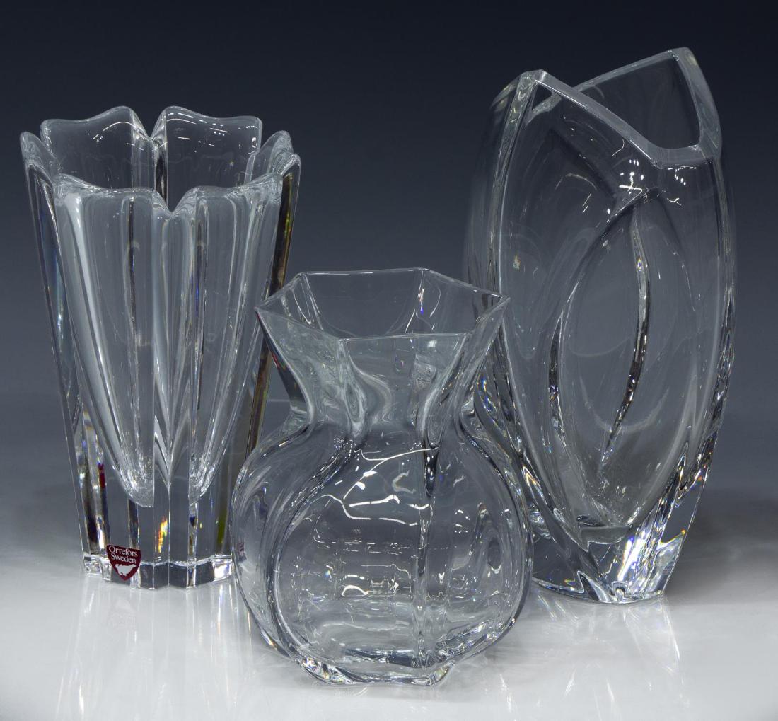 (3) BACCARAT & ORREFORS CRYSTAL VASES (1 of 4)