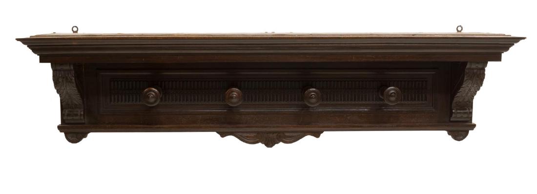 ITALIAN RENAISSANCE REVIVAL CARVED WALL RACK (1 of 3)