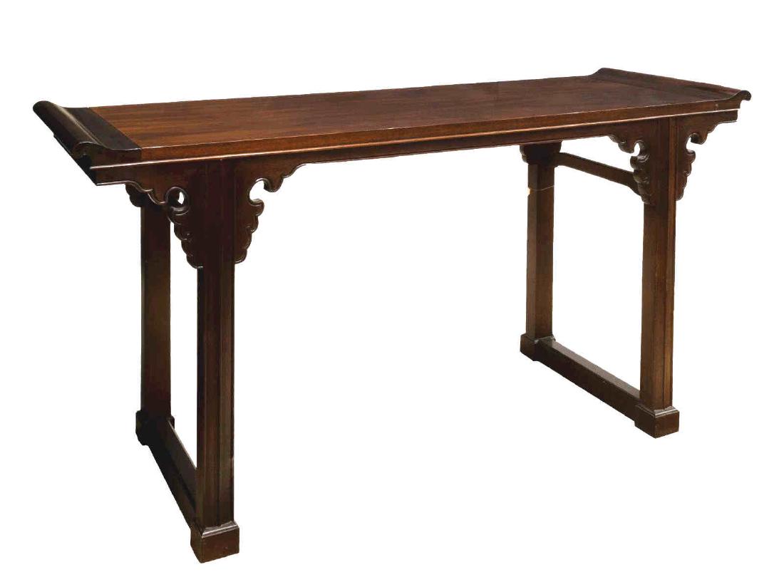 CHINESE MAHOGANY NARROW ALTAR CONSOLE TABLE (1 of 2)