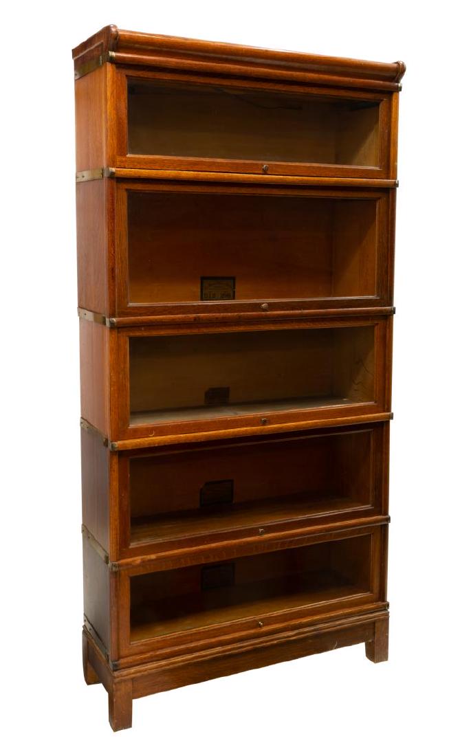GLOBEWERNICKE CO. OAK 5STACK BARRISTER BOOKCASE