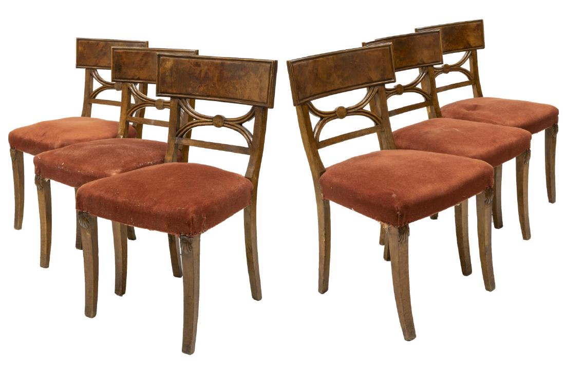 (6) CHARLES X STYLE CARVED WALNUT SIDE CHAIRS (1 of 2)
