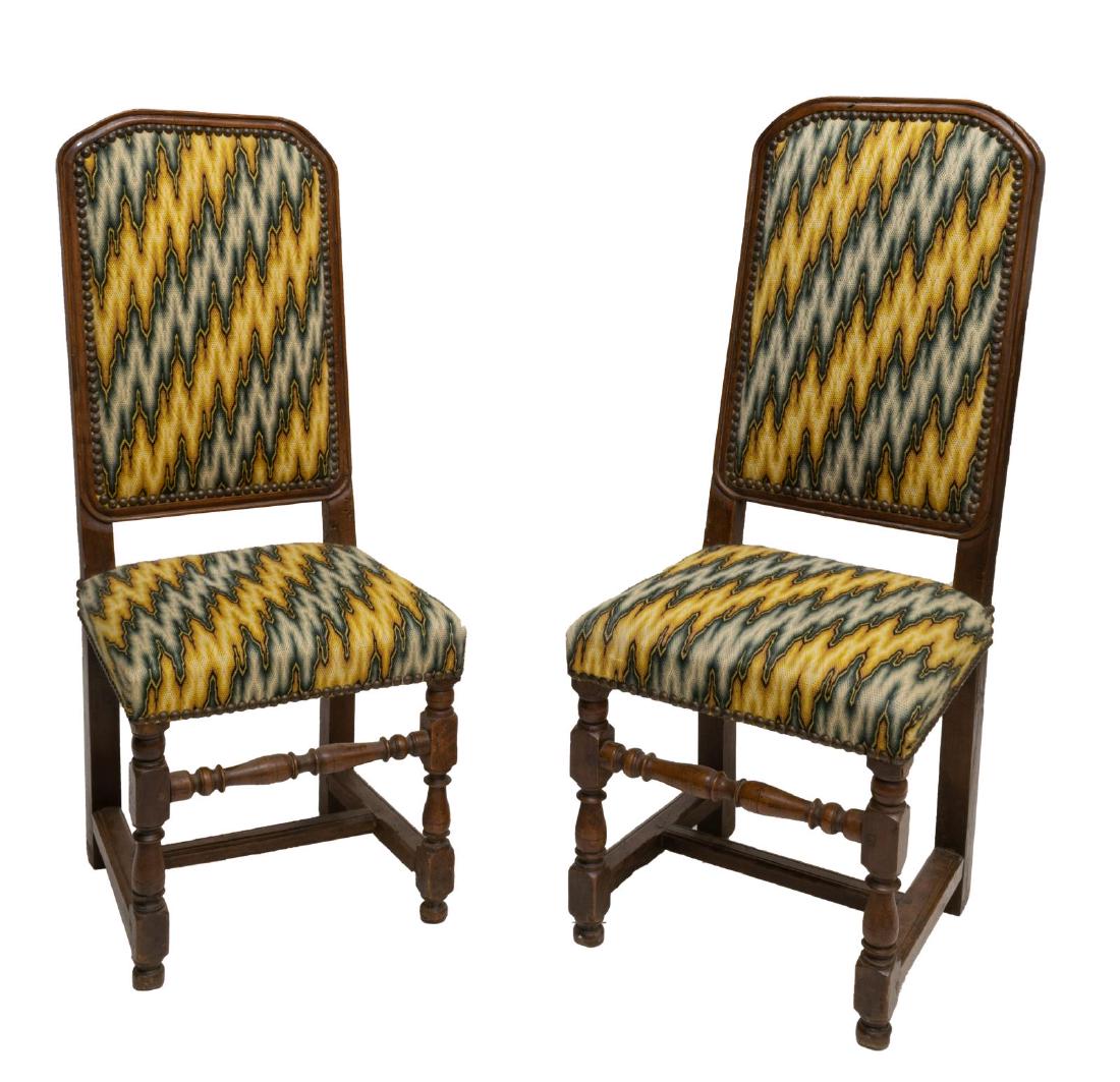 (2) FRENCH LOUIS XIII STYLE WALNUT SIDE CHAIRS (1 of 2)