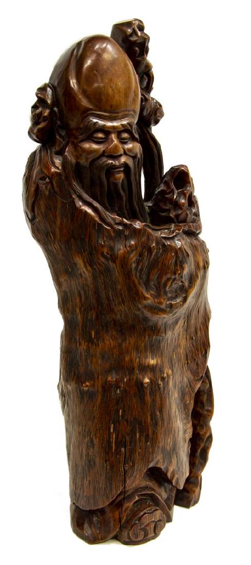 CHINESE FIGURAL ROOT CARVING SHOU LAO XING (1 of 5)