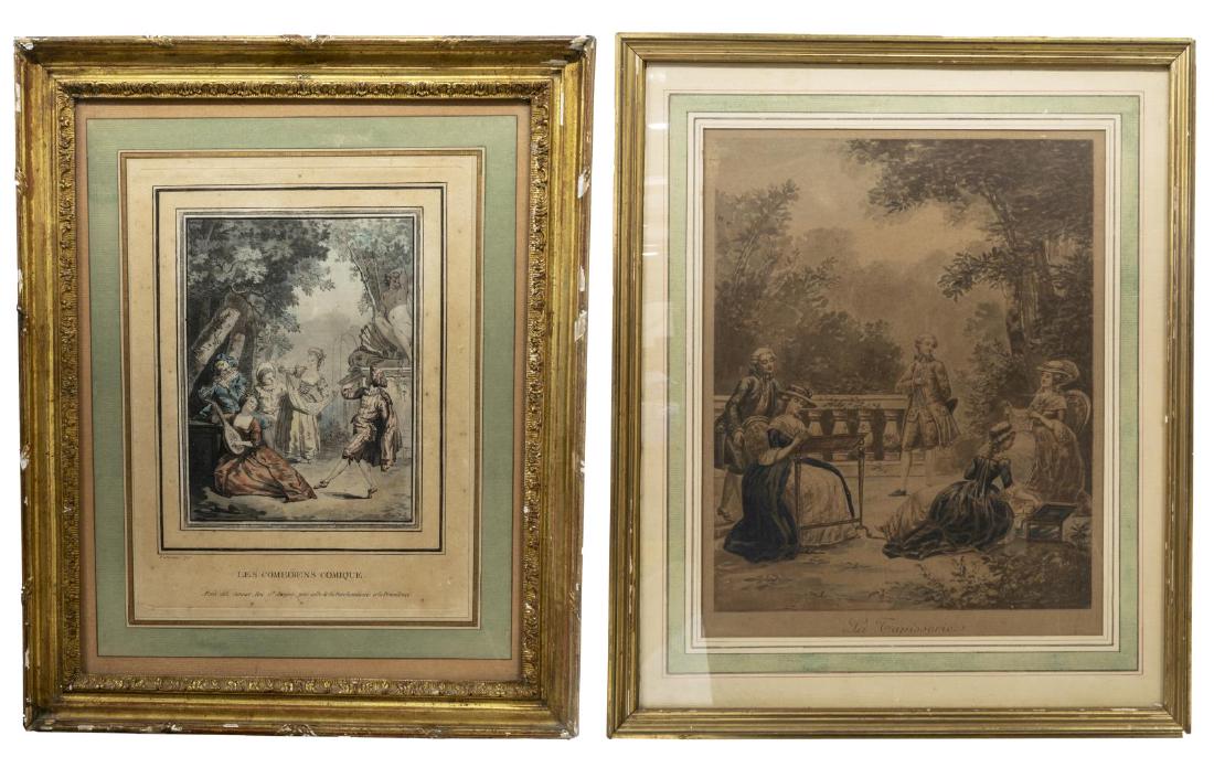 (2) FRAMED FRENCH JANINET ENGRAVING AFTER WATTEAU (1 of 4)
