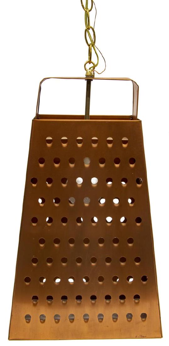 CURTIS JERE COPPER CHEESE GRATER SHAPED LANTERN (1 of 3)