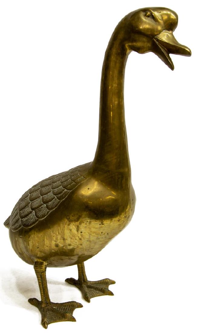 LARGE BRASS GOOSE, 27"H (1 of 3)