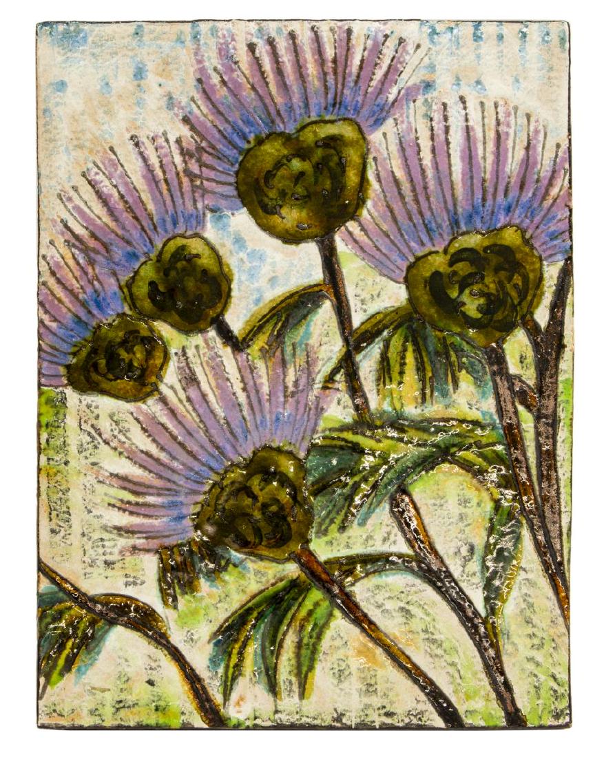 MID-CENTURY MODERN WALL TILE PLAQUE, RUSCHA (1 of 3)