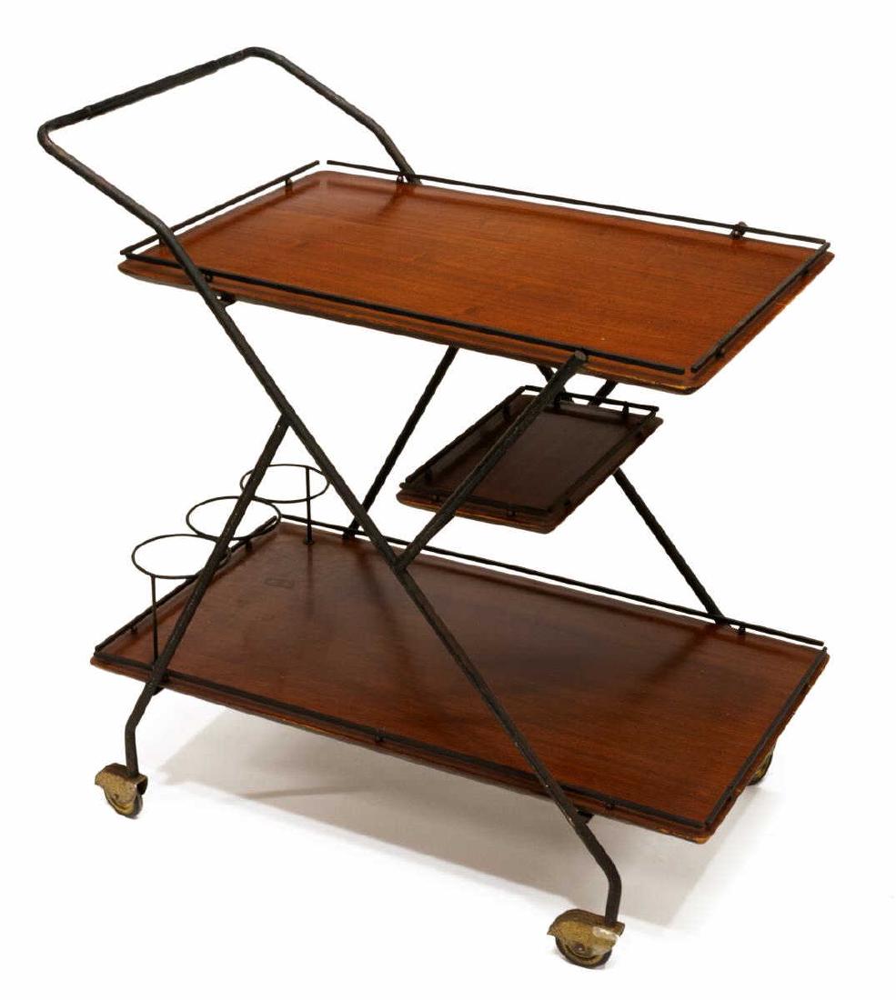ITALIAN MID-CENTURY MODERN TEAK SERVICE CART (1 of 2)