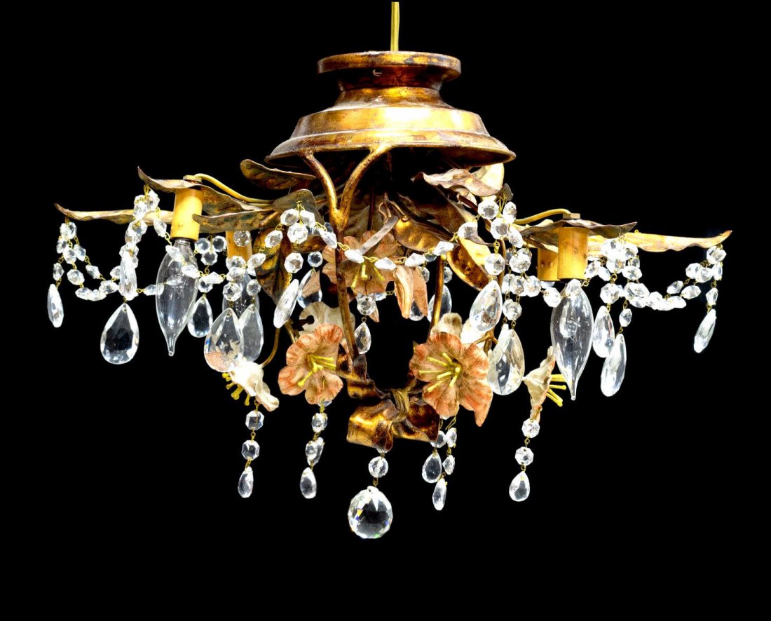 VINTAGE FOUR-LIGHT FLOWER BASKET CHANDELIER (1 of 1)