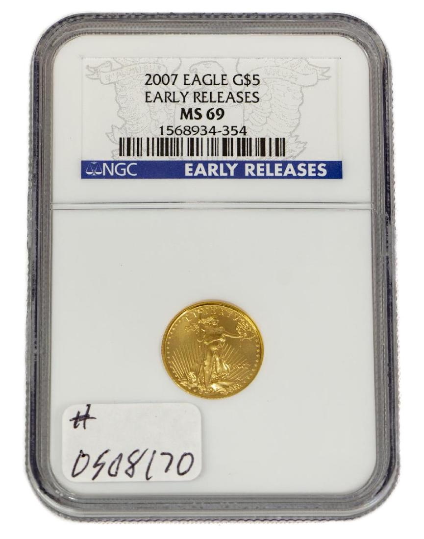 AMERICAN $5 GOLD EAGLE COIN, MS69 (1 of 4)