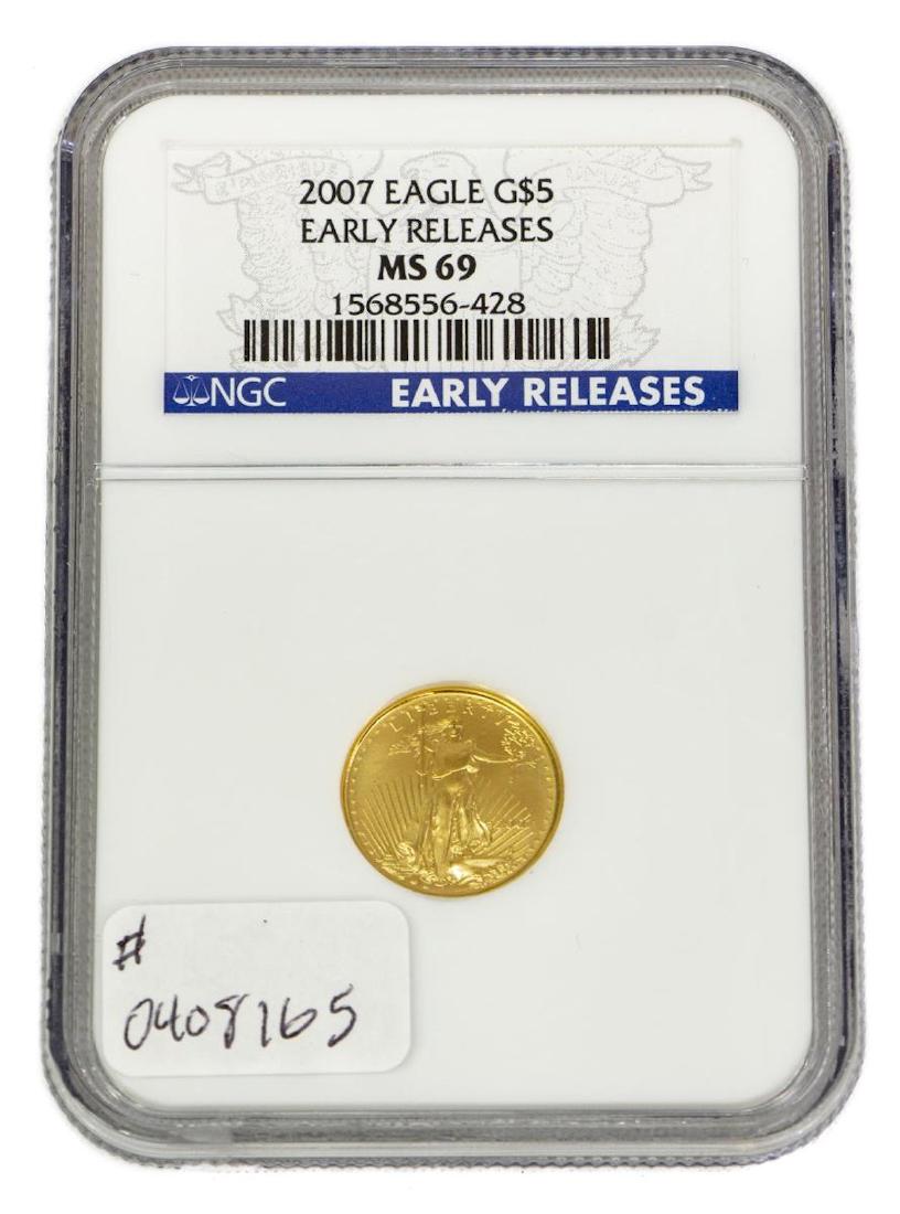 AMERICAN $5 GOLD EAGLE COIN, MS69 (1 of 4)