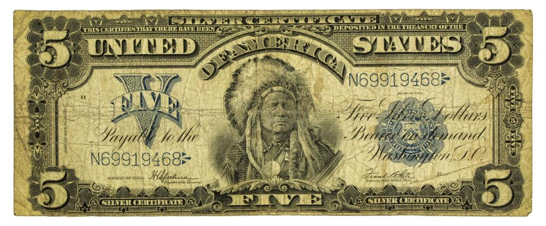 (1) U.S. CURRENCY LARGE $5 NOTE, SERIES OF 1899 (1 of 2)