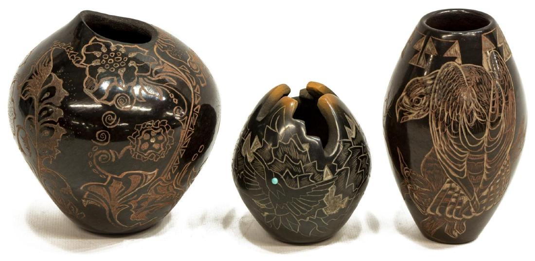(3) SANTA CLARA TAFOYA & NARANJO SGRAFFITO POTTERY (1 of 3)