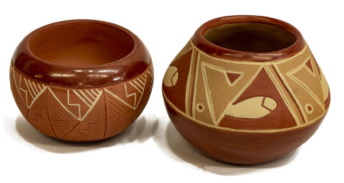 (2) T. MONTOYA SAN JUAN PUEBLO REDWARE POTTERY (1 of 3)