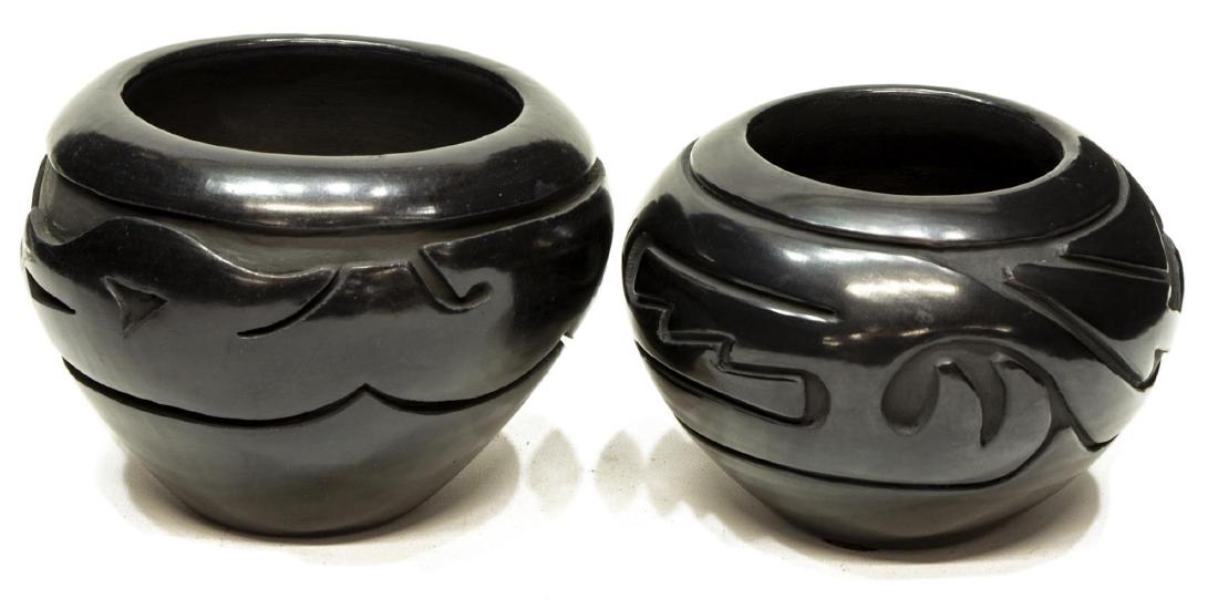(2) TAFOYA & CHAVARRIA SANTA CLARA BLACK POTTERY (1 of 3)