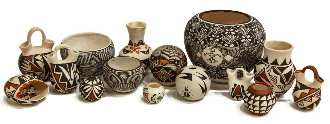 (15) COLLECTION OF ACOMA PUEBLO POTTERY, SIGNED (1 of 4)