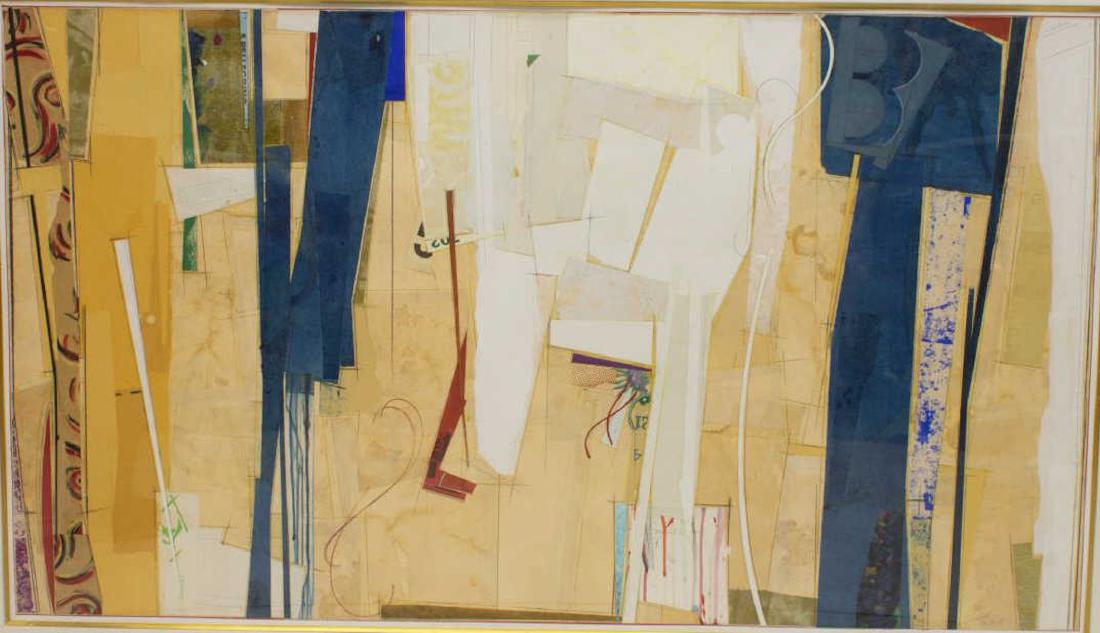 FRAMED MIXED MEDIA COLLAGE ON PAPER, JOHN PAVLICEK (1 of 4)