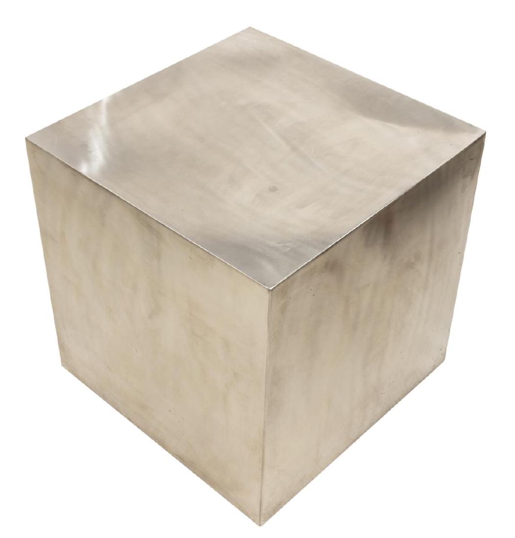 MODERN STAINLESS STEEL CUBE TABLE (1 of 2)