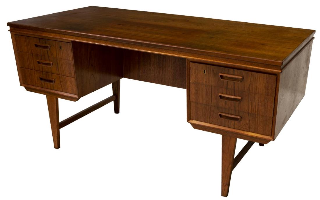 DANISH MID-CENTURY MODERN TEAK WRITING DESK (1 of 2)