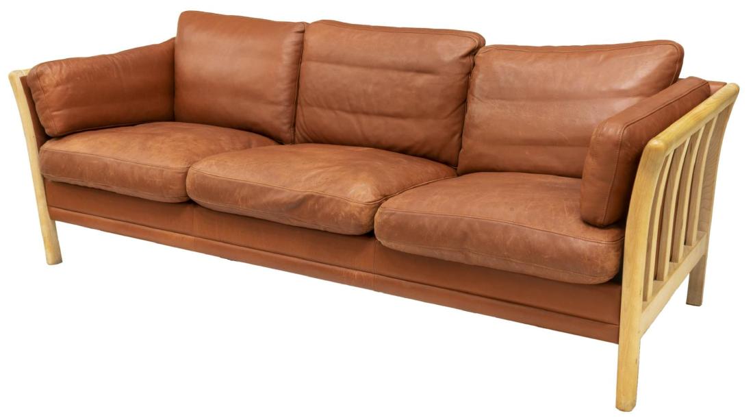 DANISH MID-CENTURY MODERN LEATHER SOFA (1 of 3)