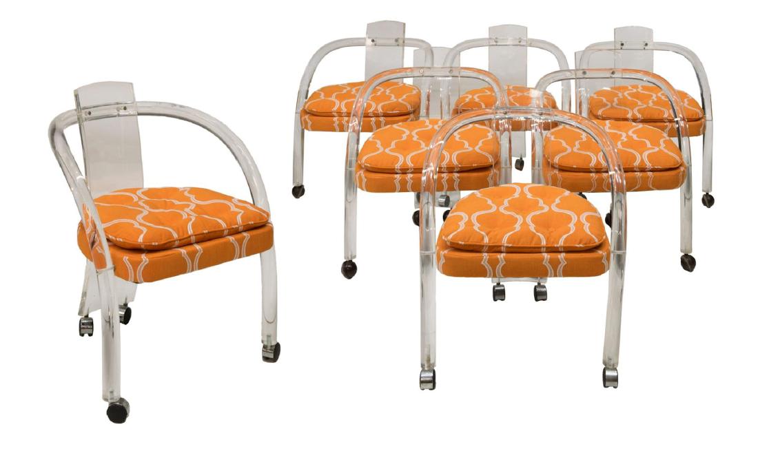 (7) ACRYLIC FRAMED CHAIRS, CHARLES HOLLIS JONES (1 of 2)