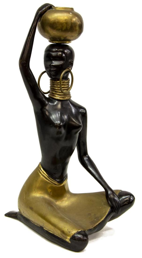 MID-CENTURY MODERN SCULPTURE OF AN AFRICAN WOMAN (1 of 4)