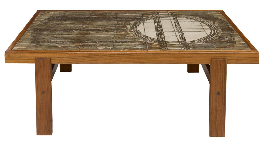 DANISH MODERN OX-ART TILE COFFEE TABLE (1 of 3)