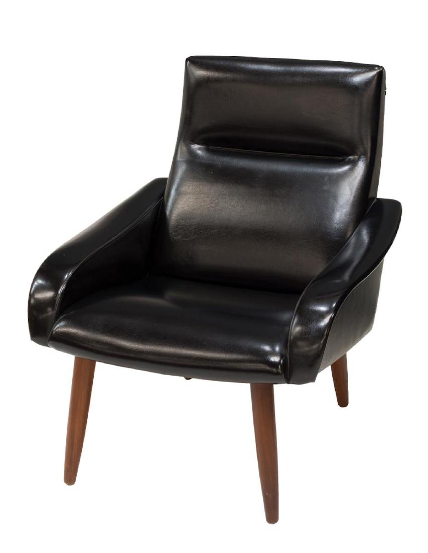 DANISH MID-CENTURY MODERN BLACK LOUNGE CHAIR (1 of 3)