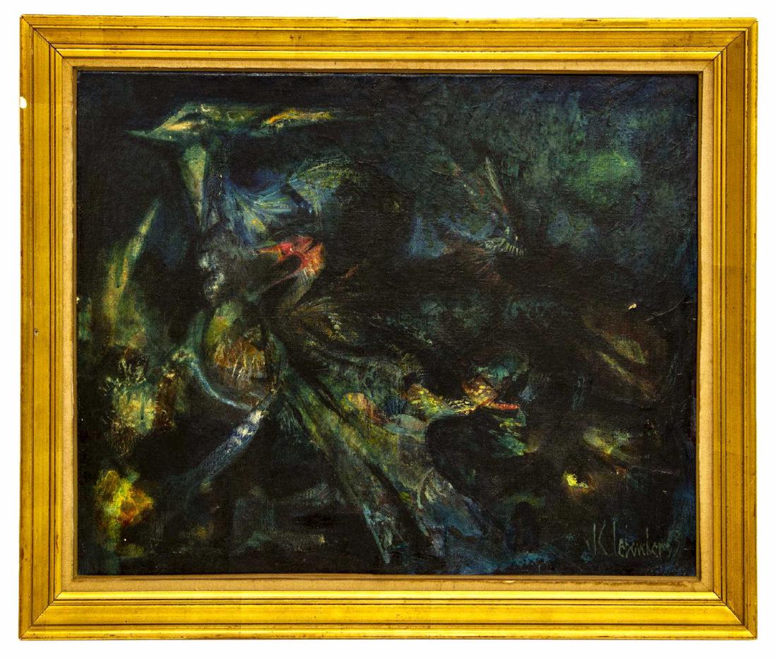 J.C. LEBOUCHER FRAMED ABSTRACT OIL PAINTING, 1965 (1 of 5)