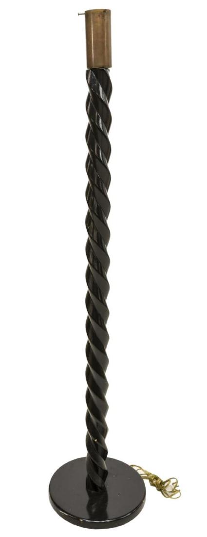ART DECO SPIRAL FLOOR LAMP IN EBONIZED FINISH (1 of 3)