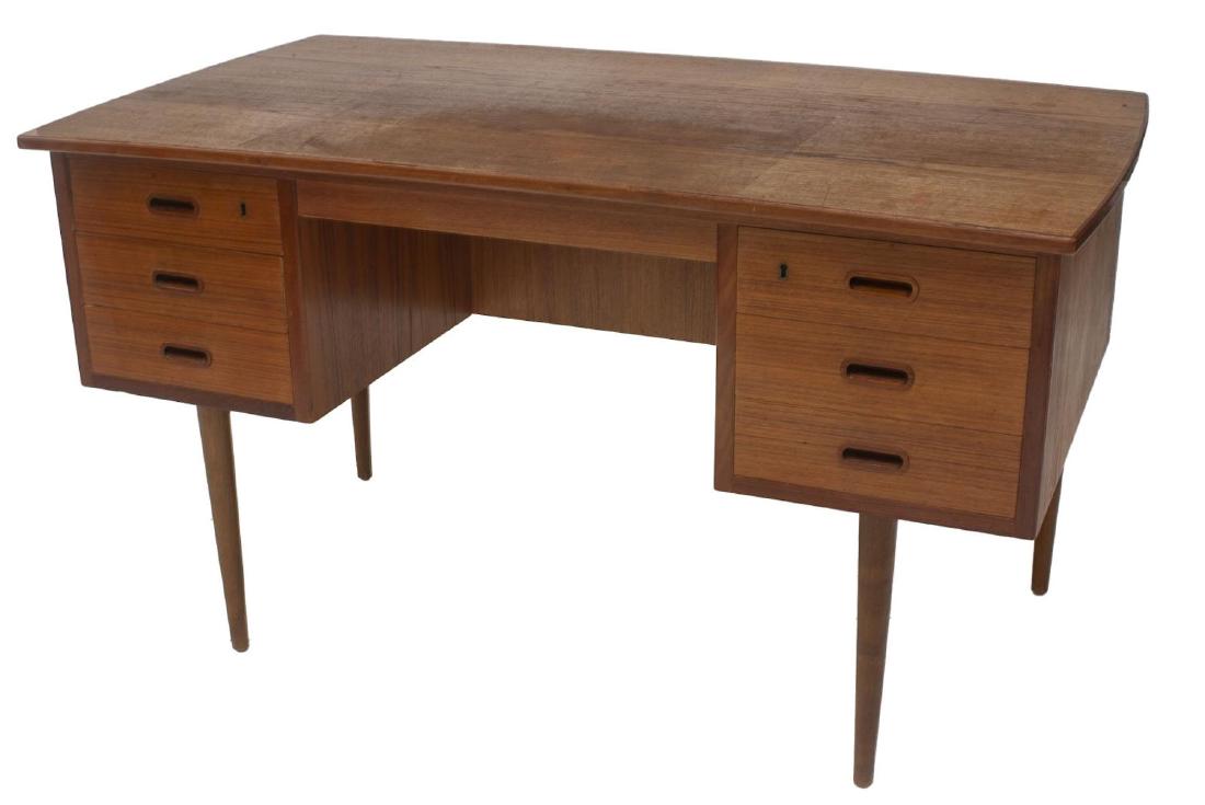 DANISH MID-CENTURY MODERN TEAK WRITING DESK (1 of 2)