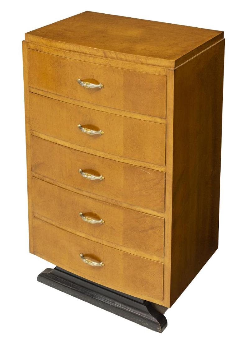 FRENCH ART DECO BIRDSEYE MAPLE CHEST OF DRAWERS (1 of 2)