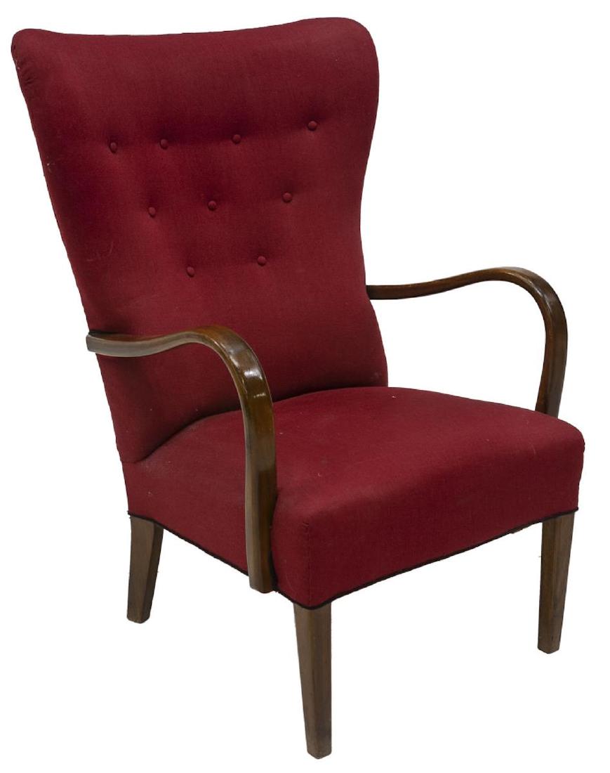 DANISH MID-CENTURY MODERN BUTTON BACK ARMCHAIR (1 of 3)