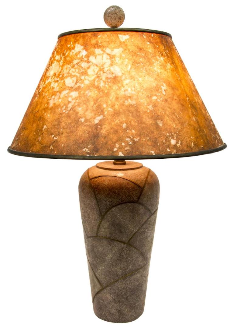 ART DECO STYLE SHAGREEN COVERED TABLE LAMP (1 of 5)