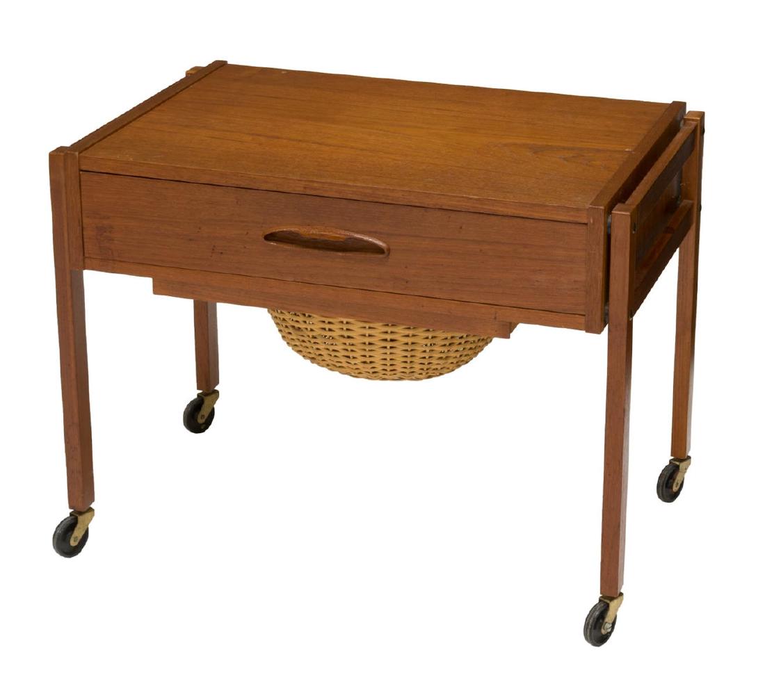 DANISH MID-CENTURY MODERN TEAK SEWING TABLE (1 of 3)