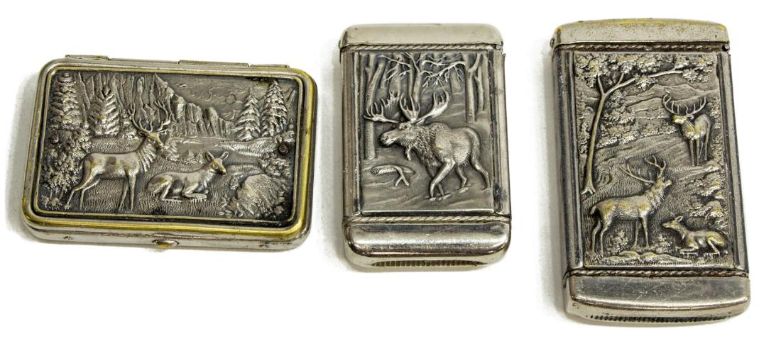 (3) COLLECTION OF SILVER-TONE MATCH SAFES (1 of 3)