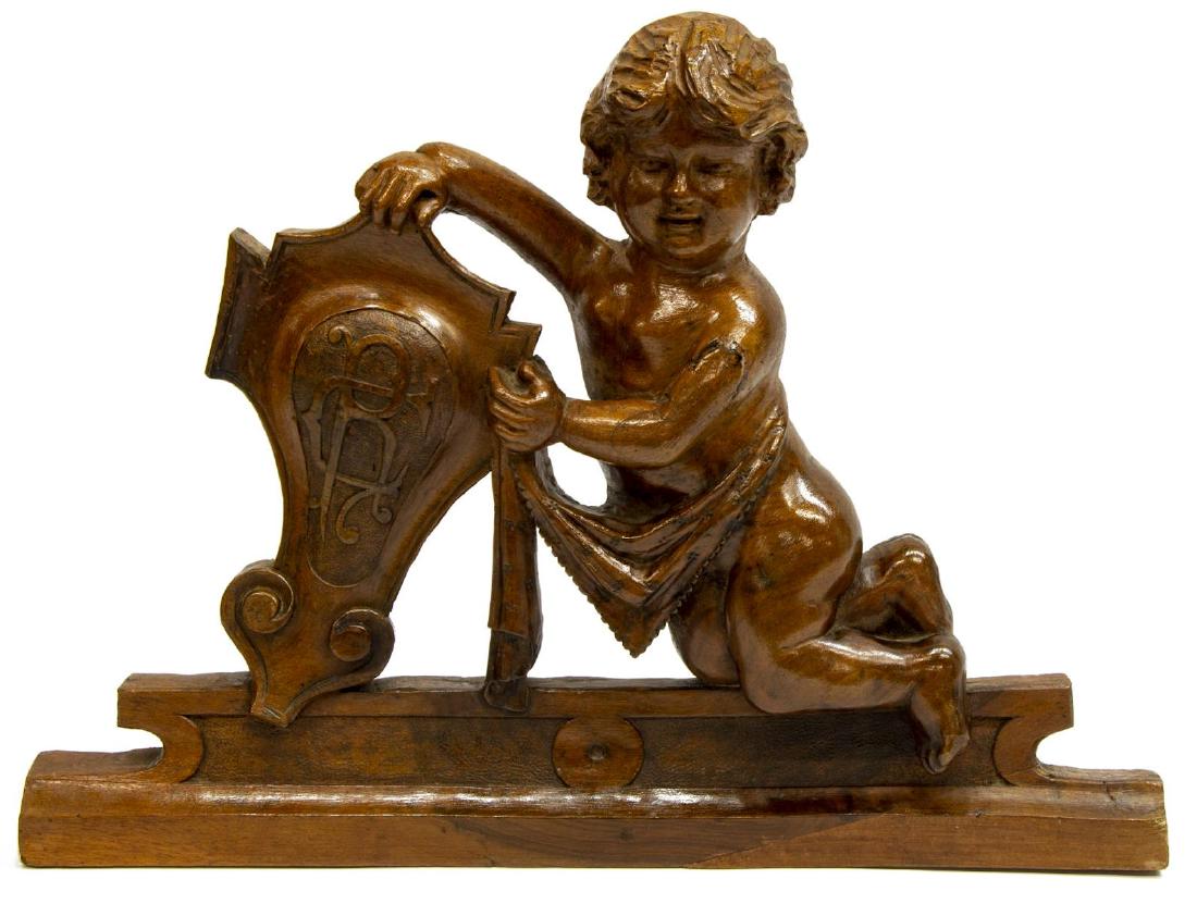 CONTINENTAL CARVED PUTTO ARCHITECTURAL ELEMENT (1 of 2)