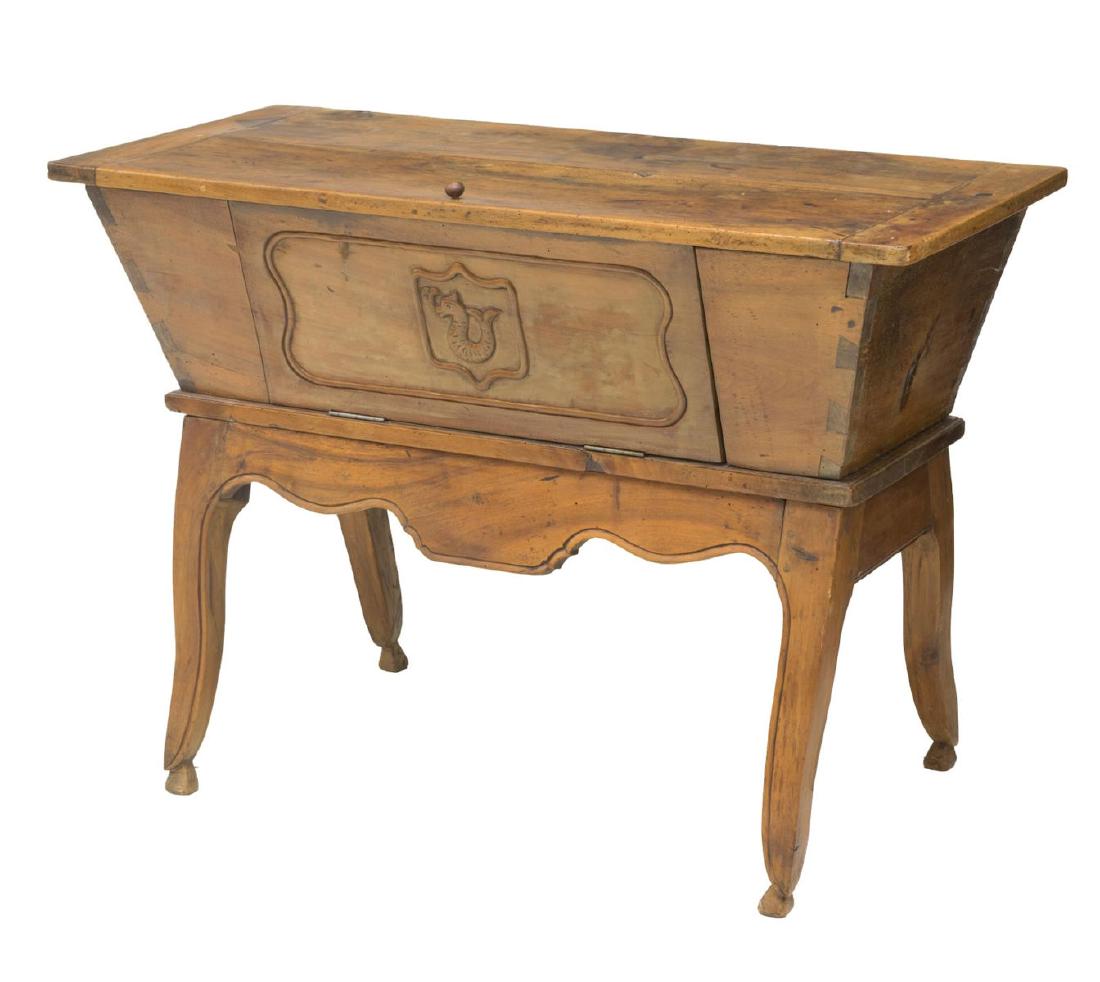 FRENCH WALNUT DOUGH BIN ON STAND (1 of 3)