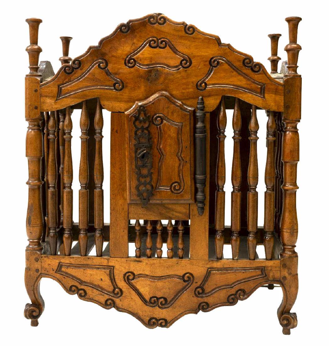 FRENCH SPINDLE TURNED WALNUT PANETIERE (1 of 1)