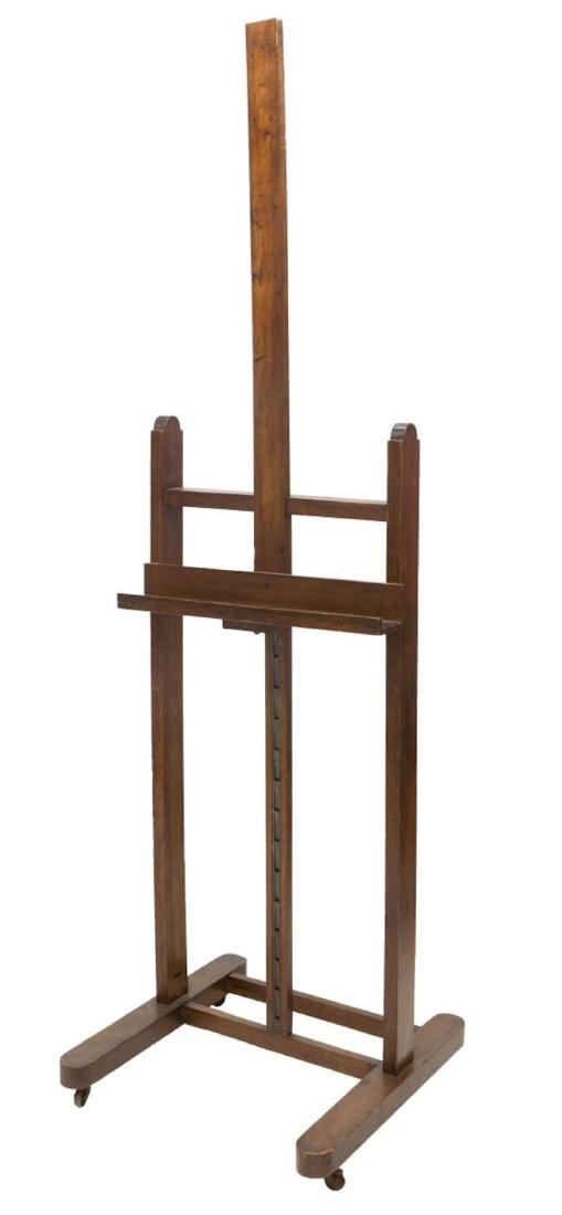 (2) FRENCH OAK ARTIST'S EASEL & PALETTE PAINT BOX (1 of 4)