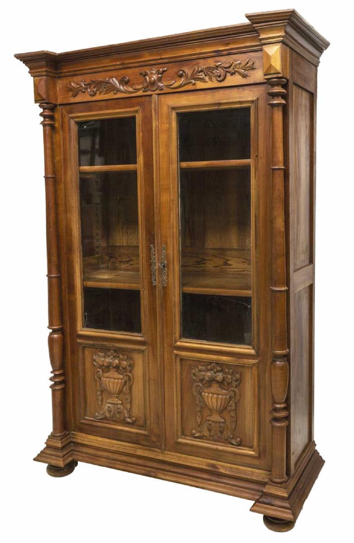 FRENCH LOUIS XV STYLE CARVED OAK BOOKCASE (1 of 3)