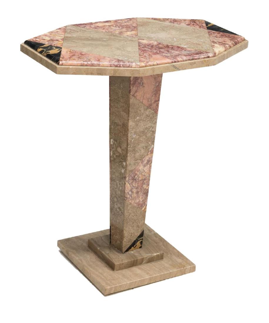 FRENCH ART DECO INLAID MARBLE OCCASIONAL TABLE (1 of 2)
