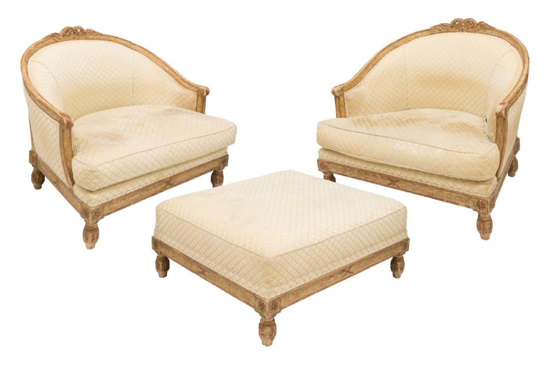 (3) NANCY CORZINE OVERSIZE CHAIRS & OTTOMAN (1 of 4)