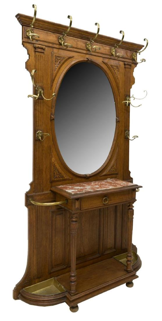 FRENCH HENRI II STYLE OAK COAT RACK (1 of 3)