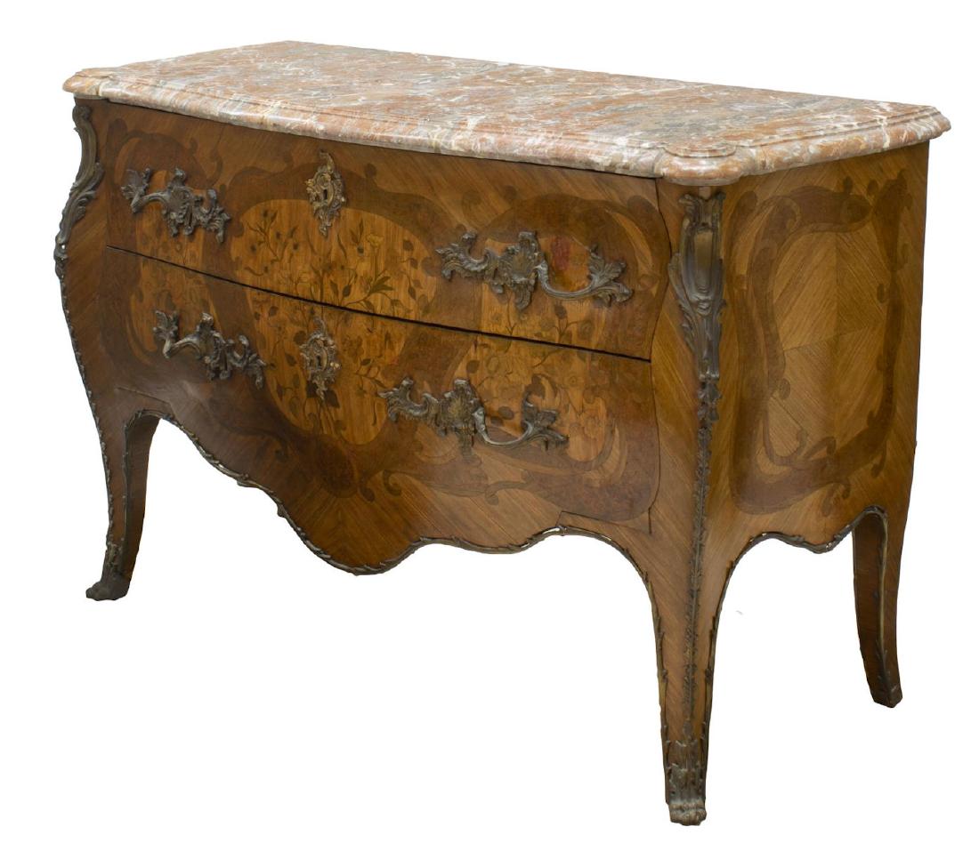 FRENCH LOUIS XV STYLE SIGNED BOMBE COMMODE (1 of 5)