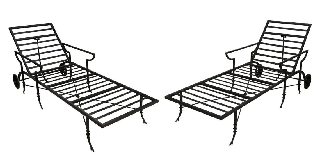 (2) OUTDOOR PATIO ADJUSTABLE LOUNGE CHAIRS (1 of 3)